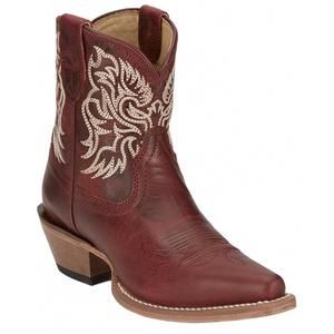 NEW JUSTIN women's vintage isabella snip toe boots in ruby